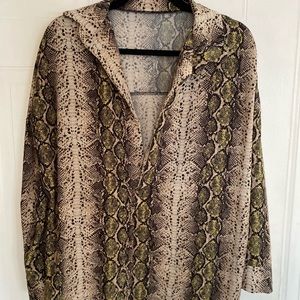Missguided Snakeskin collard blouse